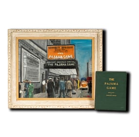 Janis Paige: The Pajama Game Boardway Painting and Signed Musical Score