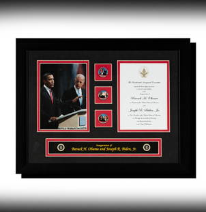 Janis Paige: A Barack Obama and Joseph Biden Inauguration Plaque: 2009, includes a personal note from a friend, 14 x 18 in. (35.6 x 45.7 cm.) Provenance: The Estate of Janis Paige, Bel Air CA