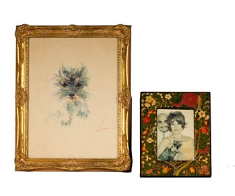 Janis Paige: A Drawing and Photograph of Janis's Dog, Squeakie