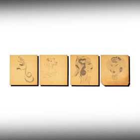 Janis Paige: A Group of Vintage Janis's Hand Drawings on Paper