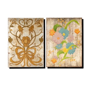 Janis Paige: Two Floral Painted Decorative Panels