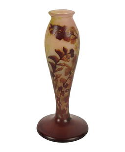 An Emile Galle Cameo Glass Vase: signed in cameo 9 1/2 in. (24.1 cm.) high Provenance: The Estate of Amalia Wechselmann, Beverly Hills, CA