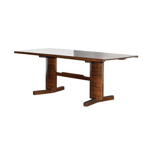 A L'Atelier Brazilian Jacaranda Wood Extendable Table: 1950s; with one leaf Closed: 30 1/2 x 79 x 37 1/2 in. (77.5 x 200.7 x 95.3 cm.), Leaf: 15 3/4 in. (40 cm.) Provenance: The Private Collection of International Architect and Designer Selma Cisic and