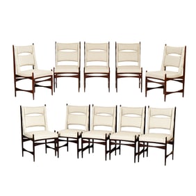 A Set of Ten Brazilian Modern Dining Chairs