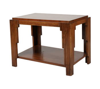 A French Art Deco Rosewood End Table: c. 1930 22 1/4 x 29 1/2 x 19 1/2 in. (56.5 x 74.9 x 49.5 cm.) Provenance: The Estate of Amalia Wechselmann, Beverly Hills, CA Notes: This item does not qualify for in-house shipping. Please see our