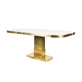 A Modernist Brass and Stone Table