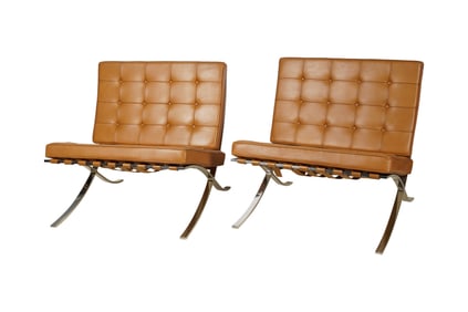 Mies van der Rohe for Knoll: Pair of Barcelona Chairs
