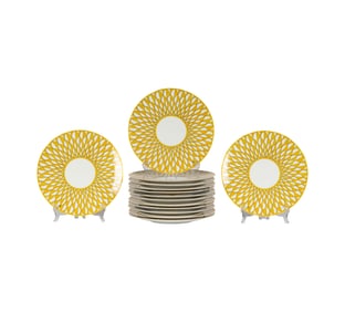 16 Hermes Soleil d'Hermes Porcelain Dinner Plates