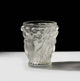 A Lalique Bacchantes Molded Glass Vase