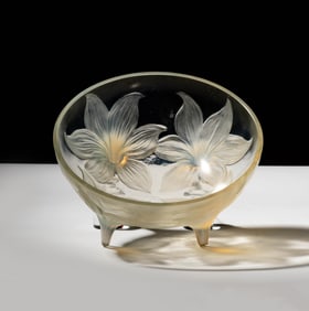 A Rene Lalique Lys Opalescent Glass Bowl