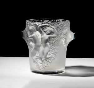A Lalique Ganymede Clear and Frosted Glass Wine Cooler