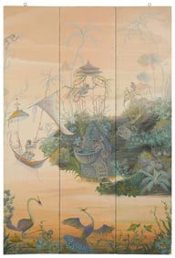 Gustavo Novoa, B. 1941, Three-Panel Screen