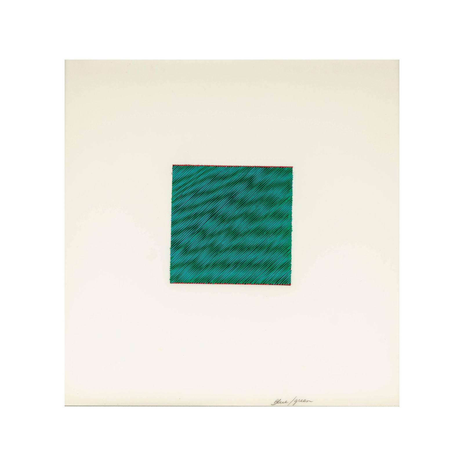Channa Horwitz, 1932-2013, Untitled (Blue/green): Channa Horwitz American 1932-2013 Untitled (Blue/green) casein on mylar titled in pencil lower right Sheet: 9 3/4 x 9 3/4 in. (24.8 x 24.8 cm.), Frame: 10 x 10 in. (25.4 x 25.4 cm.)