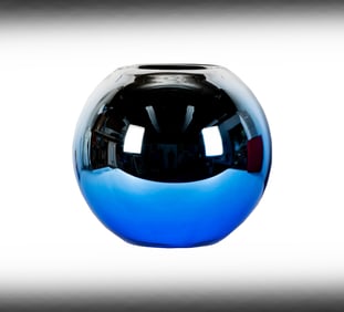 A Christofle Uni Blue Ombre Vase