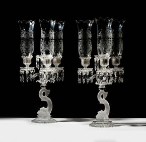 A Pair of Baccarat Crystal Candelabra