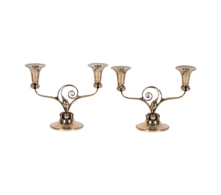 La Paglia for International Silver Co.: Pair of Sterling Candelabra