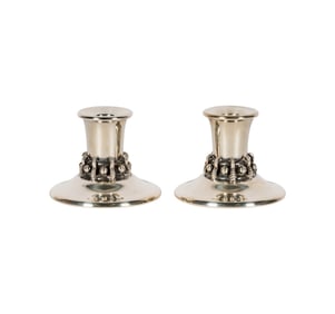 A Pair of Modernist Sterling Candlesticks