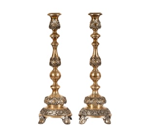 A Pair of Portuguese Sterling Candlesticks