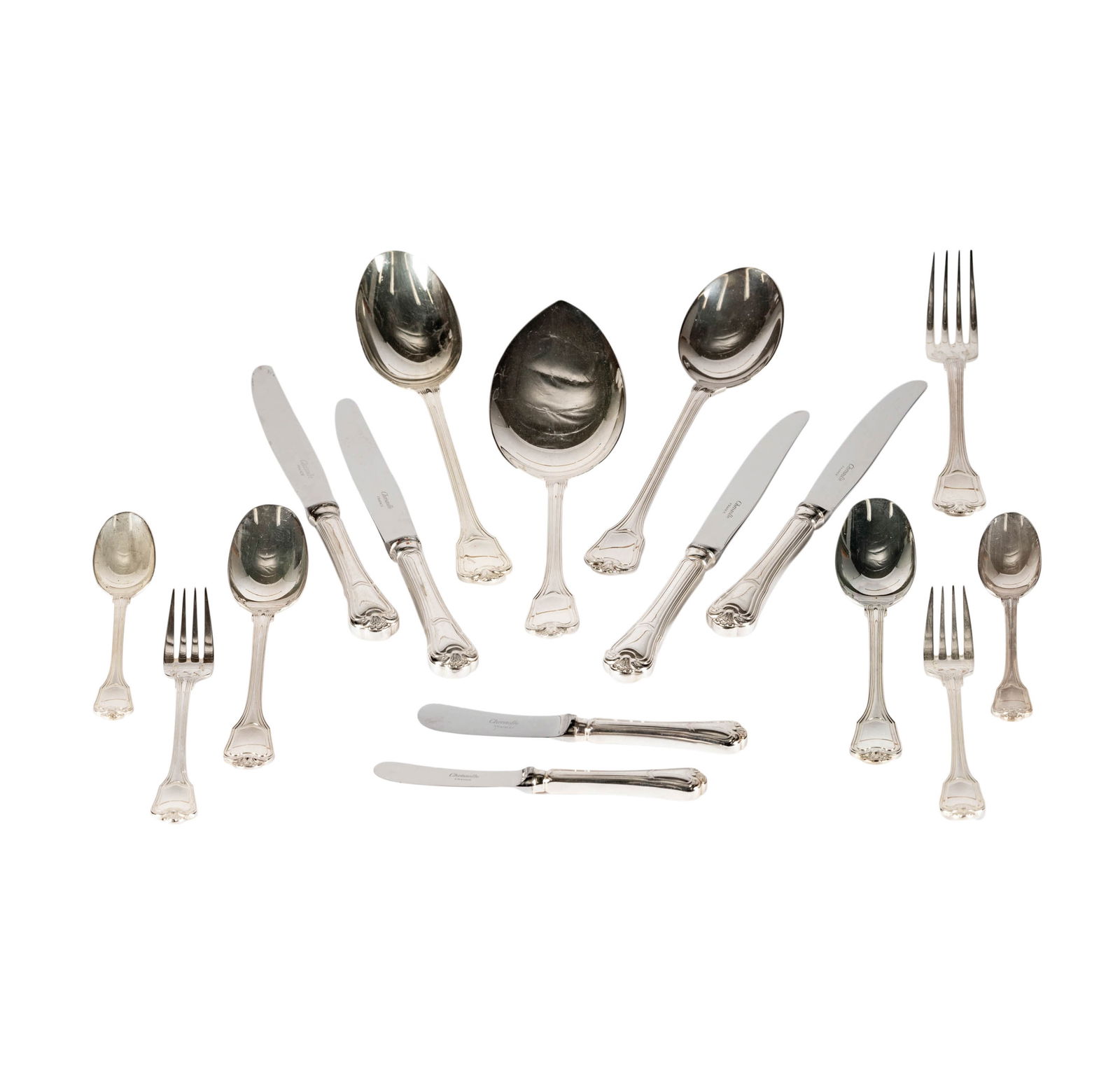 A Christofle Port Royal Silverplate Flatware Service for Eight (1 of 13)