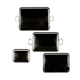 Four Christofle Albi Silverplate Trays