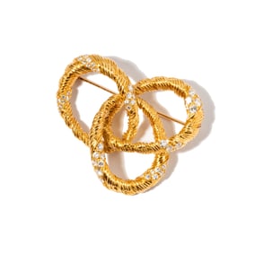 18 Karat Yellow Gold Diamond Brooch