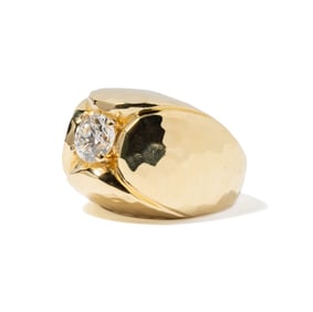Henry Dunay 18 Karat Yellow Gold and Diamond Ring