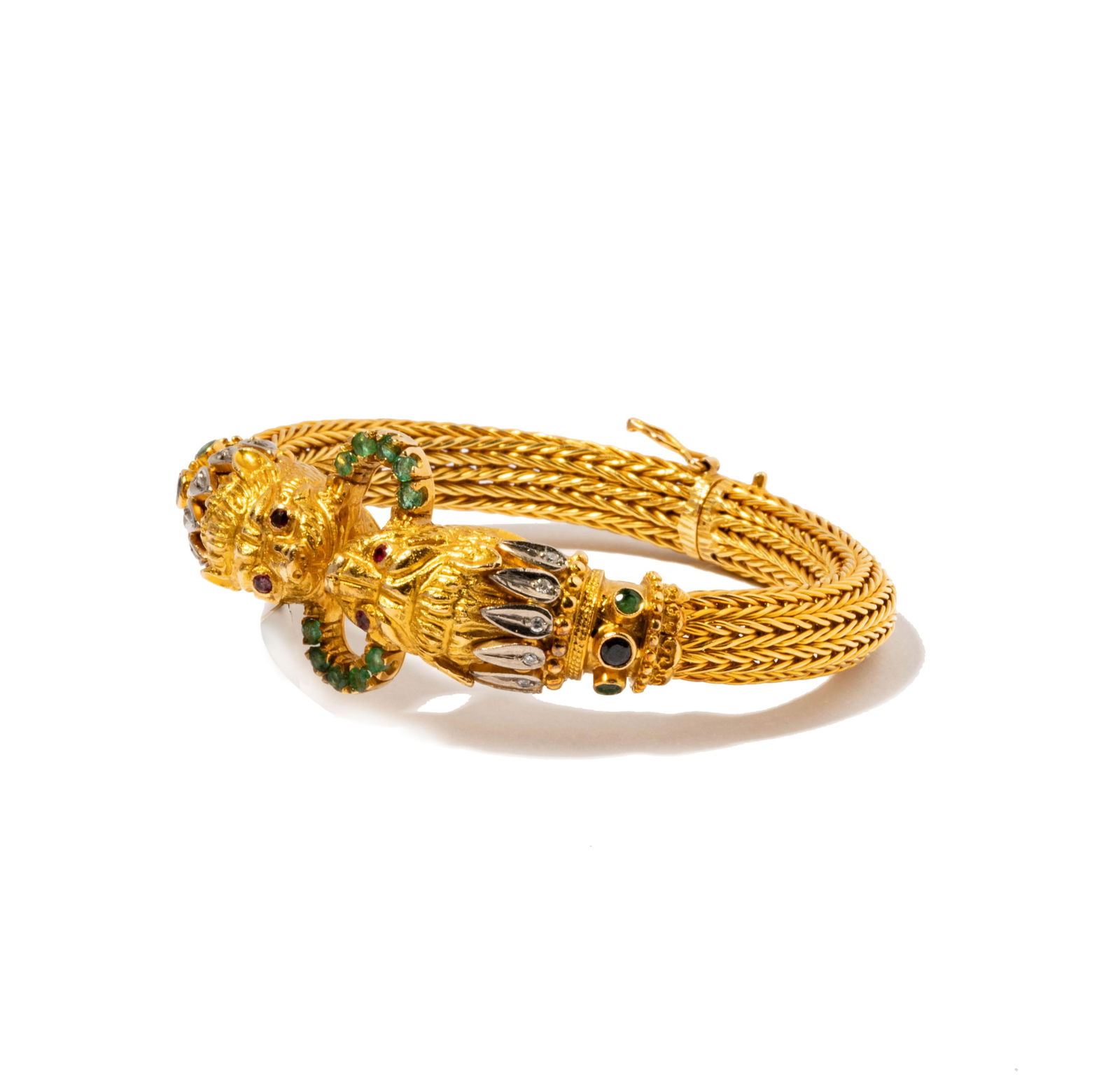 Lalaounis 18 Karat Yellow Gold Diamond, Emerald, Ruby, and Sapphire Bracelet (1 of 8)