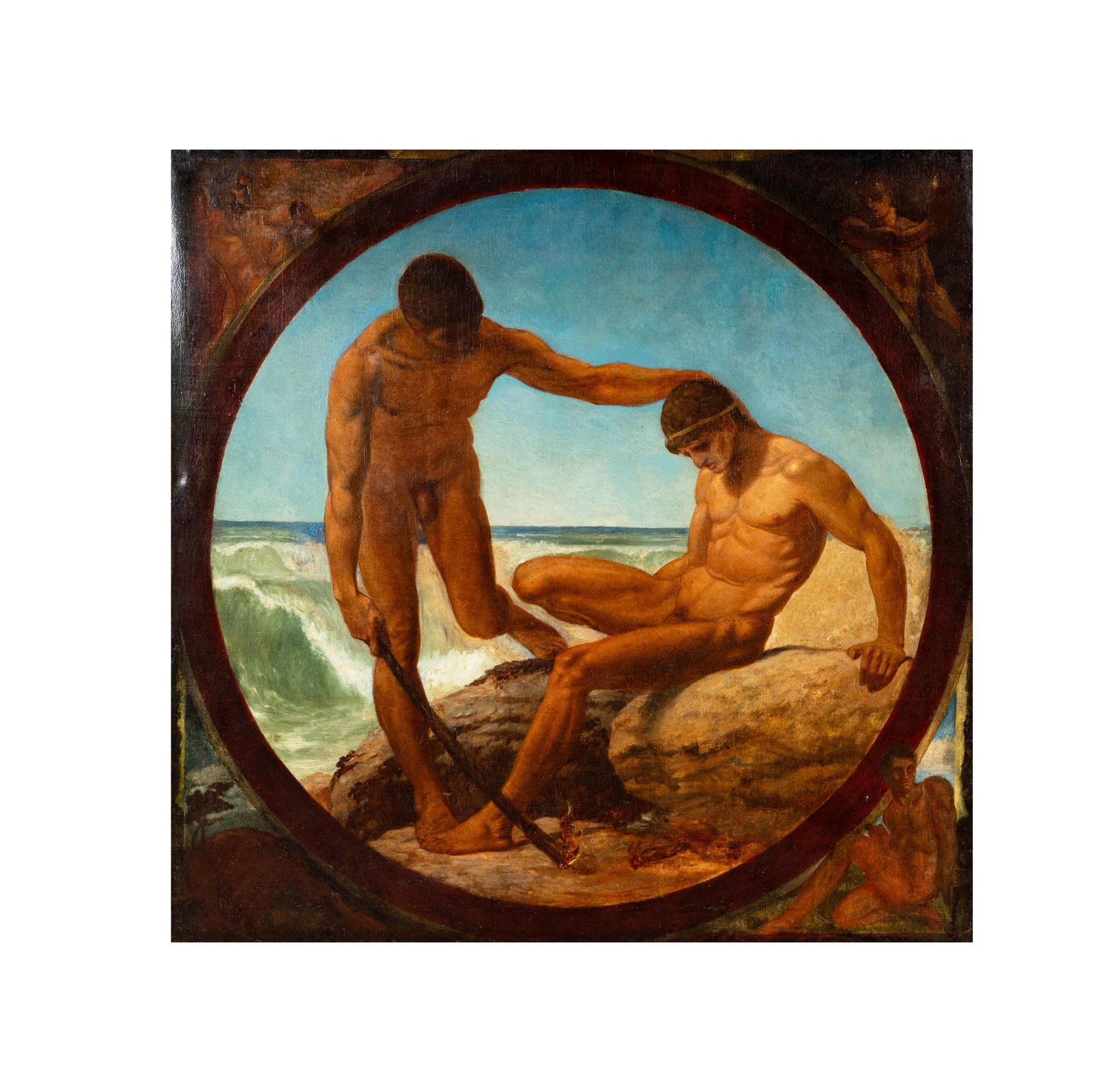 Continental School: Two Male Nudes on a Seashore (1 of 13)