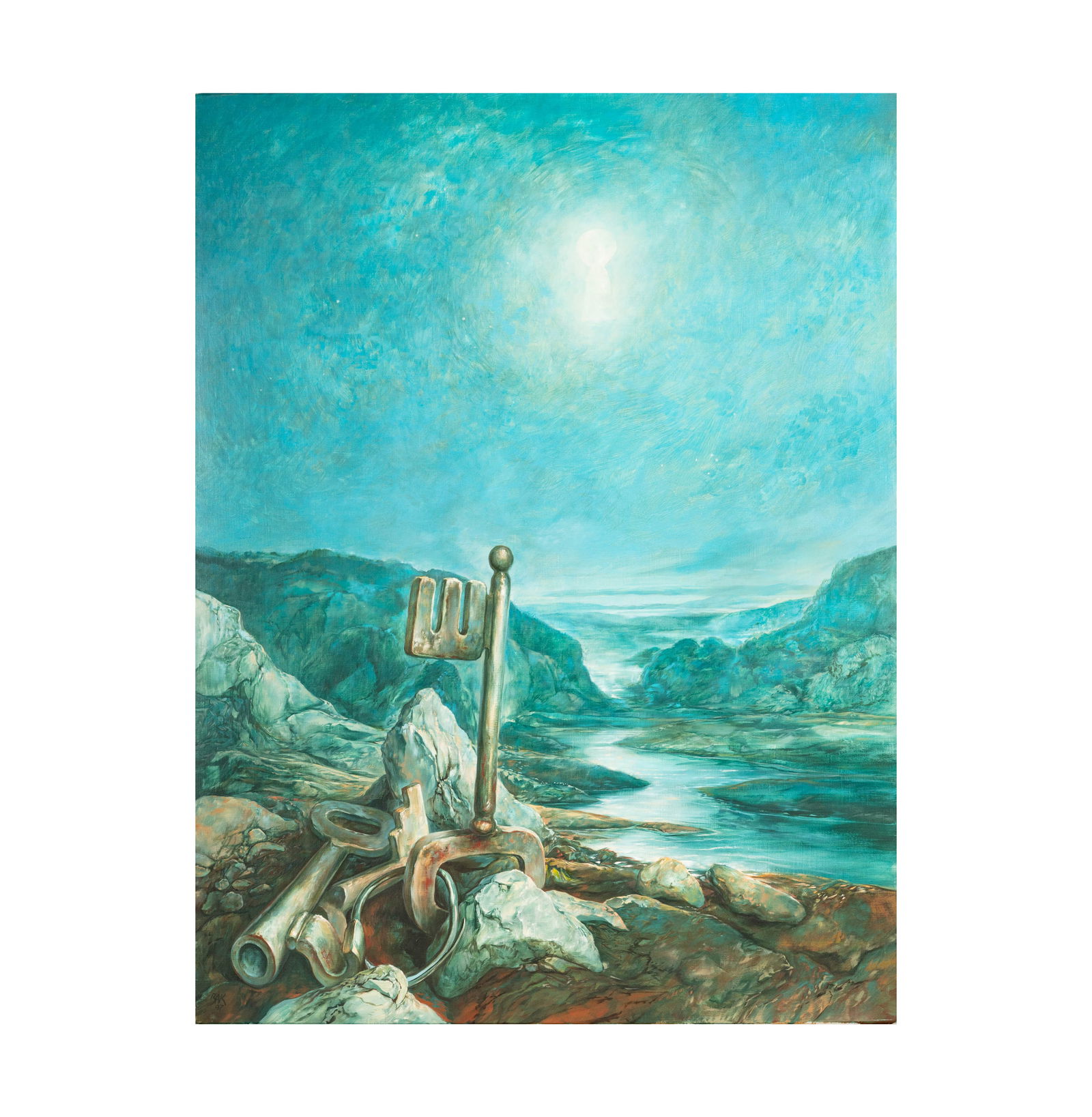 Samuel Bak, B. 1933, Oracle VI: Samuel Bak Israeli B. 1933 The Key oil on canvas 1997; signed and dated lower left 46 x 35 in. (116.8 x 88.9 cm.), Frame: 52 1/2 x 41 1/4 in. Provenance: The Estate of Amalia Wechselmann, Beverly Hill