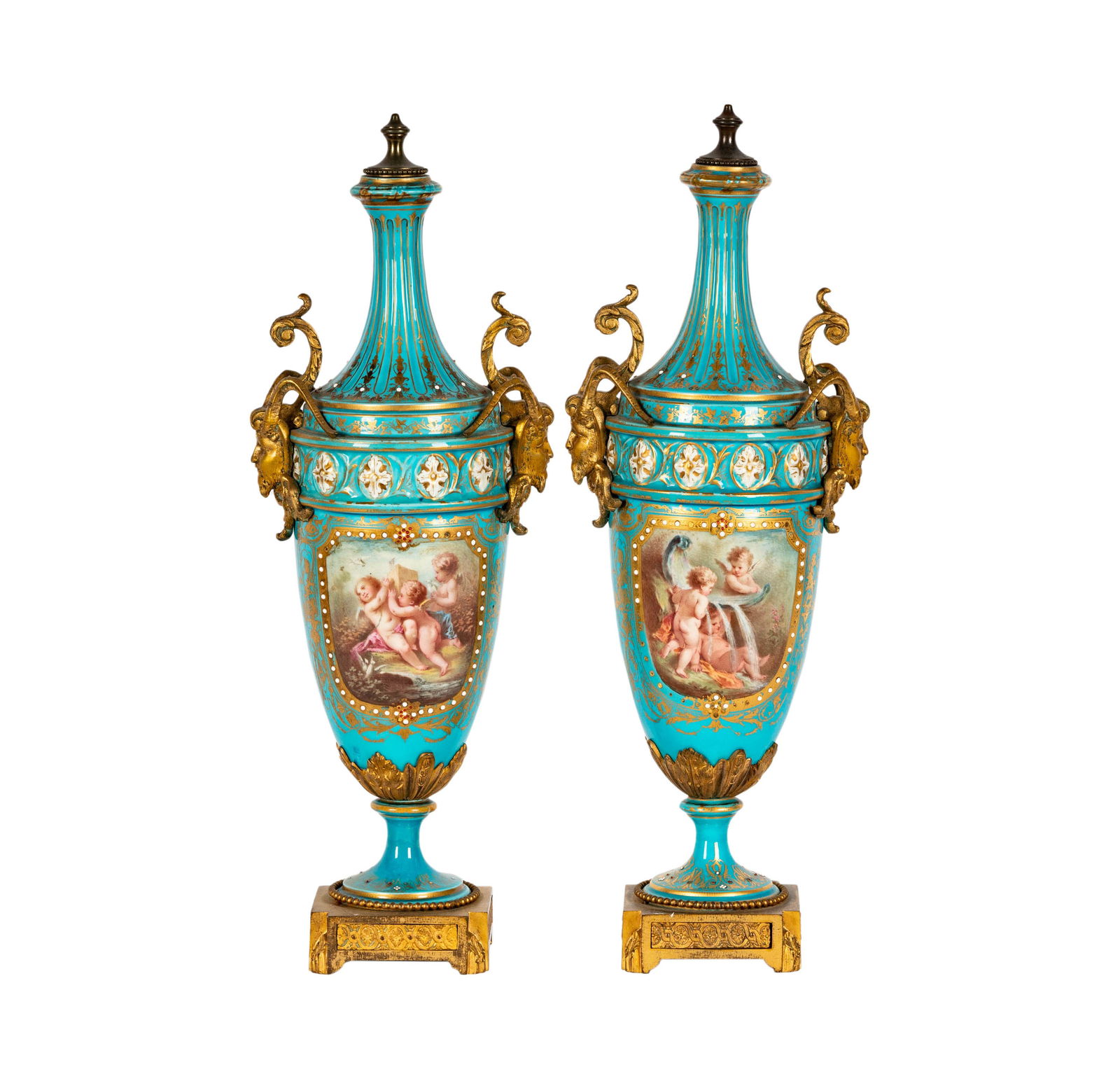 A Pair of Sevres-Style Porcelain Vases (1 of 14)