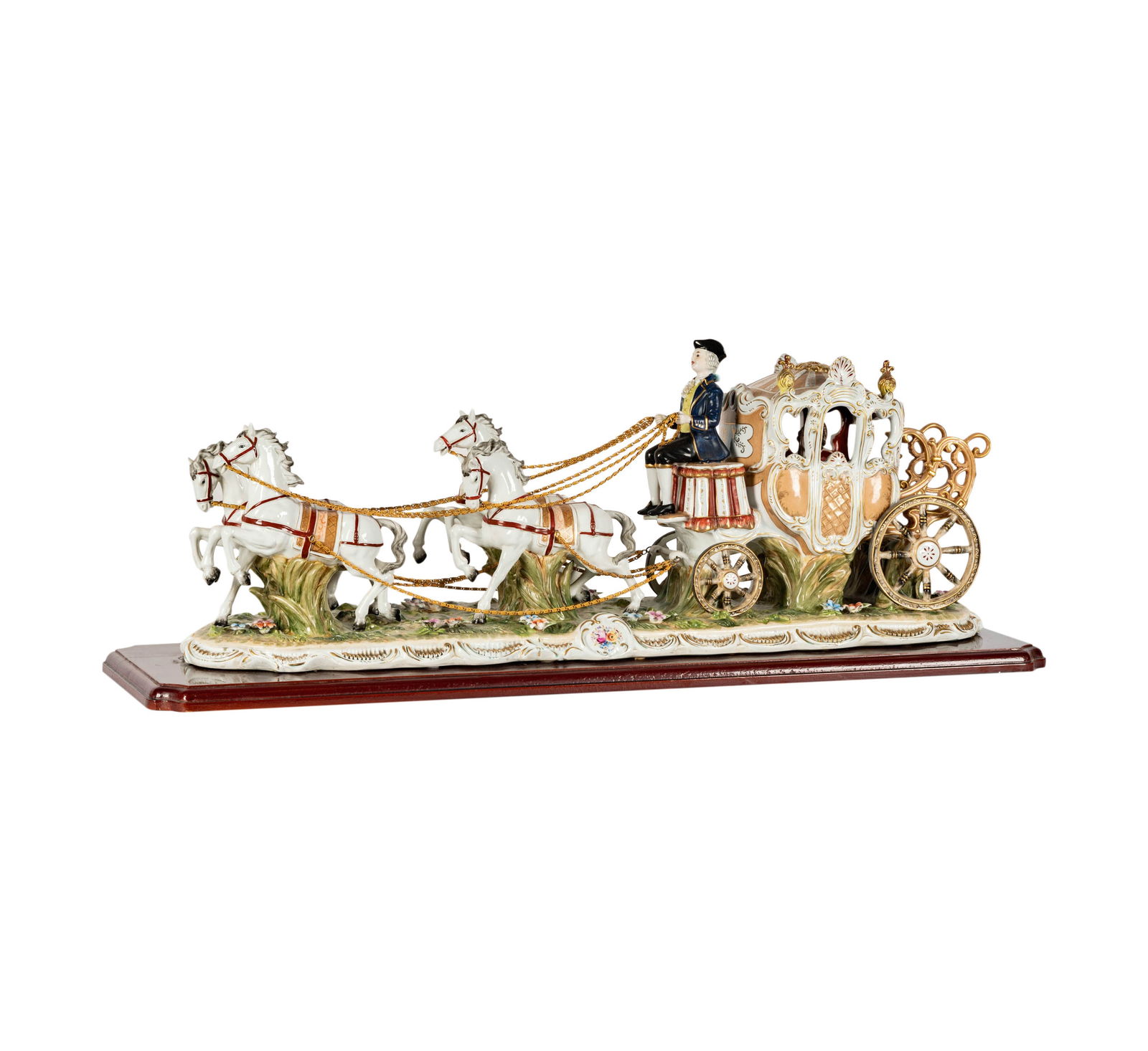 A Meissen-Style Porcelain Horse-Drawn Carriage Group (1 of 16)