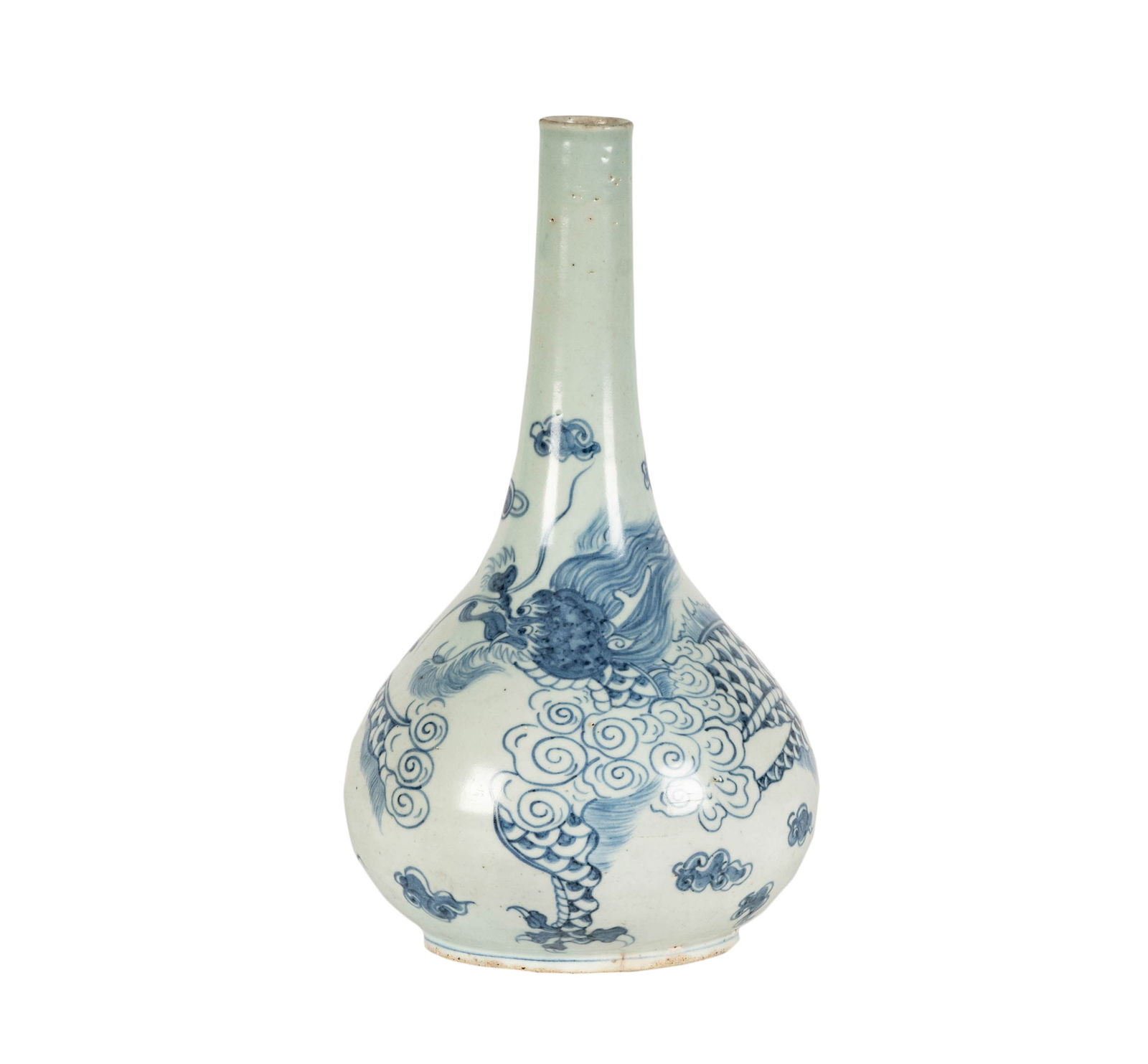 A Korean Blue and White Ceramic Long Neck Bottle (1 of 13)