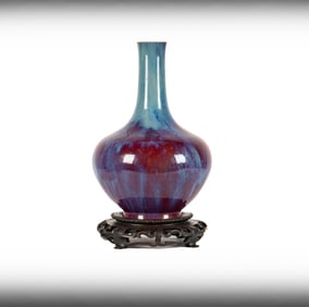 A Chinese Porcelain Flambe-Glazed Vase