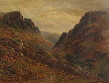 William Baptiste Baird, 1847-1917, Mountain Landscape with Deer