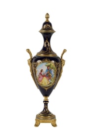 A Sevres-Style Gilt Metal-Mounted Porcelain Urn