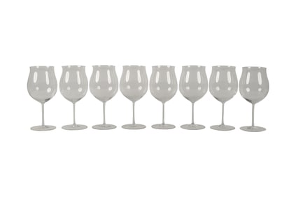 Eight Riedel Burgundy Wine Glasses