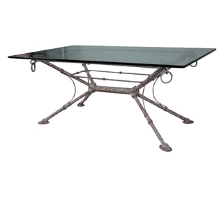 A Contemporary Painted Iron Rebar Dining Table