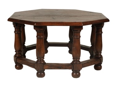 A Carved Wood Octagonal Coffee Table
