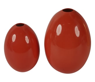 Two Ted Muehling Nymphenburg Porcelain Egg Vases