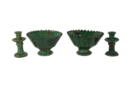 A Group of Green-Glazed Pottery