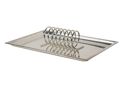 A Puiforcat Tray and Robbe and Berking Toast Rack