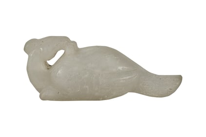 A Chinese Carved Jade Phoenix Figure