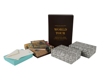 A Group of Designer Cards, Stationery, and Book