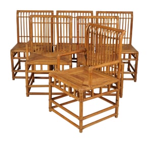 A Set of Six Rattan Dining Chairs