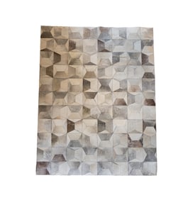 A Linie Design Pieced Cowhide Rug 7'6" x 5'5"