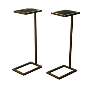 Restoration Hardware: Pair of Brass-Finish Metal Stands