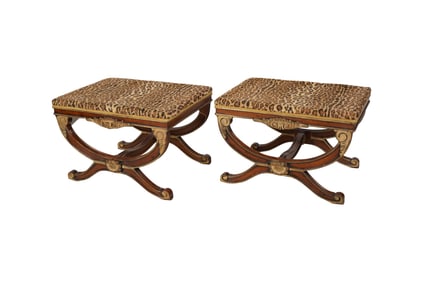 A Pair of Curule-Form Stools