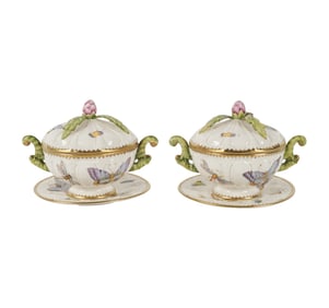 A Pair of Anna Weatherley Designs Porcelain Covered Bowls