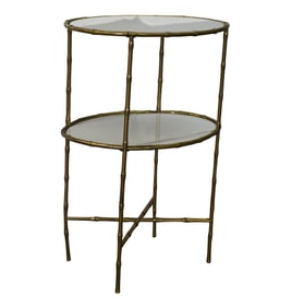 A Faux Bamboo Tiered Oval End Table