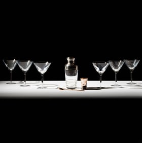 A St. Louis Crystal Martini Set